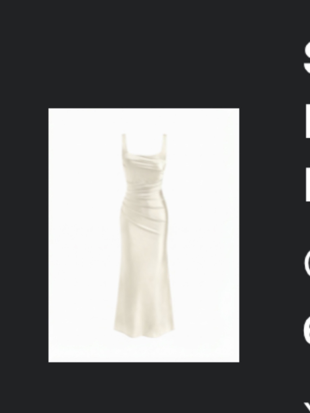 Elegant Ivory Satin Slip Dress with Square Neck - Picture 3 of 4